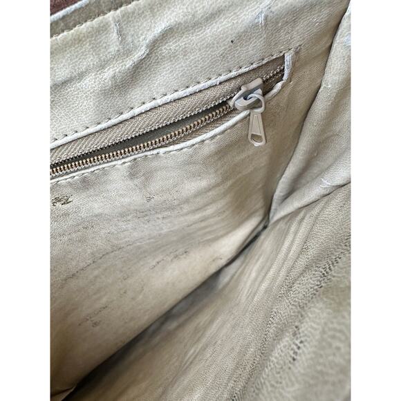 Vintage Burgundy Leather Crossbody Messenger Bag With Divider 11x13" - Picture 10 of 16